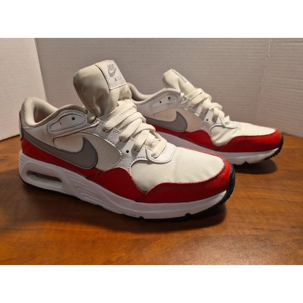 Nike Air Max SC White Red CW4555-107 Men's Size 8 Sports Running Sneakers Shoes